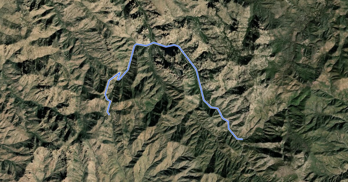 Маршрут Rogers Canyon Trail на спутниковом снимке