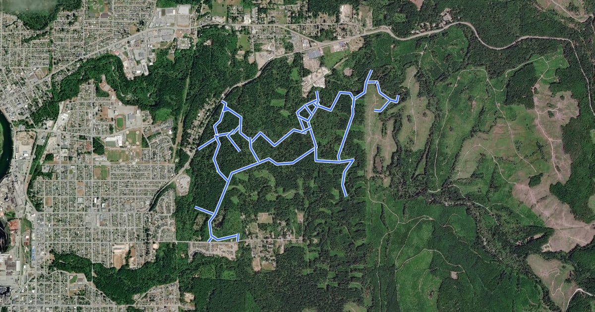 Маршрут Rogers Creek Nature Trail на спутниковом снимке