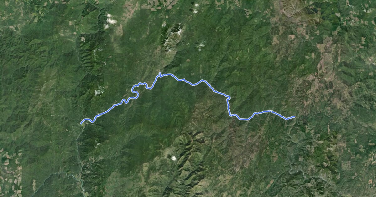Маршрут Rogue River National Recreation Trail на спутниковом снимке