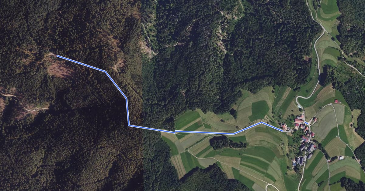 Маршрут Rohrberg - Wegscheidekopf на спутниковом снимке
