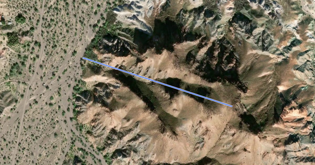 Маршрут Rojo Grande Trail на спутниковом снимке