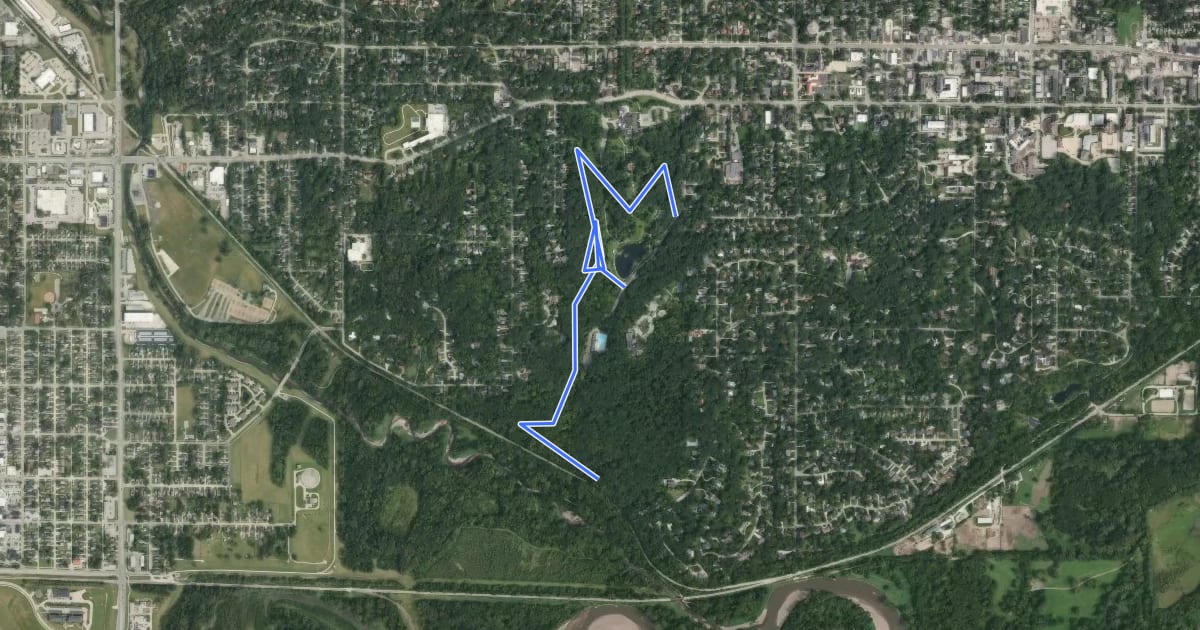 Маршрут Rollercoaster Mountain Bike Trail на спутниковом снимке