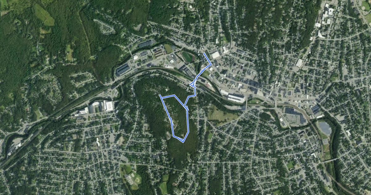 Маршрут Rollstone Hill Rock Walk Trail на спутниковом снимке