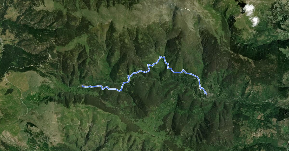 Маршрут Romànic i natura a la Vall del Rigart на спутниковом снимке