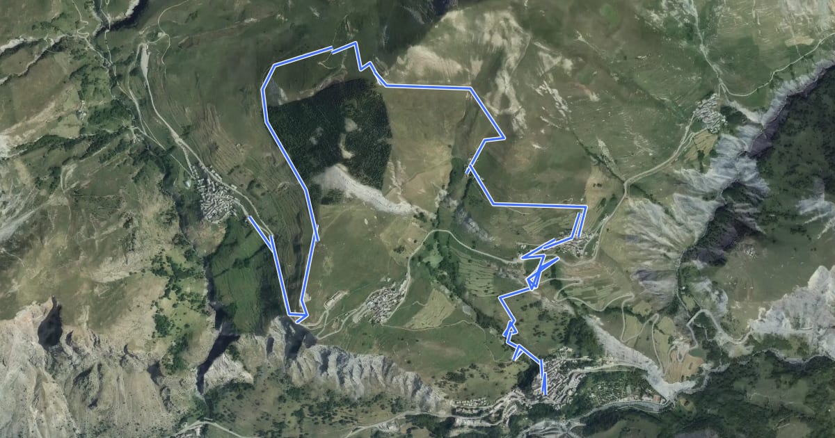 Маршрут Romanche - Enduro de la Grave на спутниковом снимке