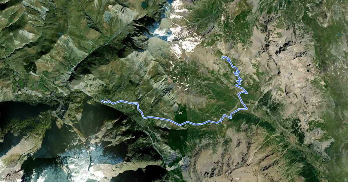 Маршрут Romanche - Galibier Villar-d'Arêne на спутниковом снимке
