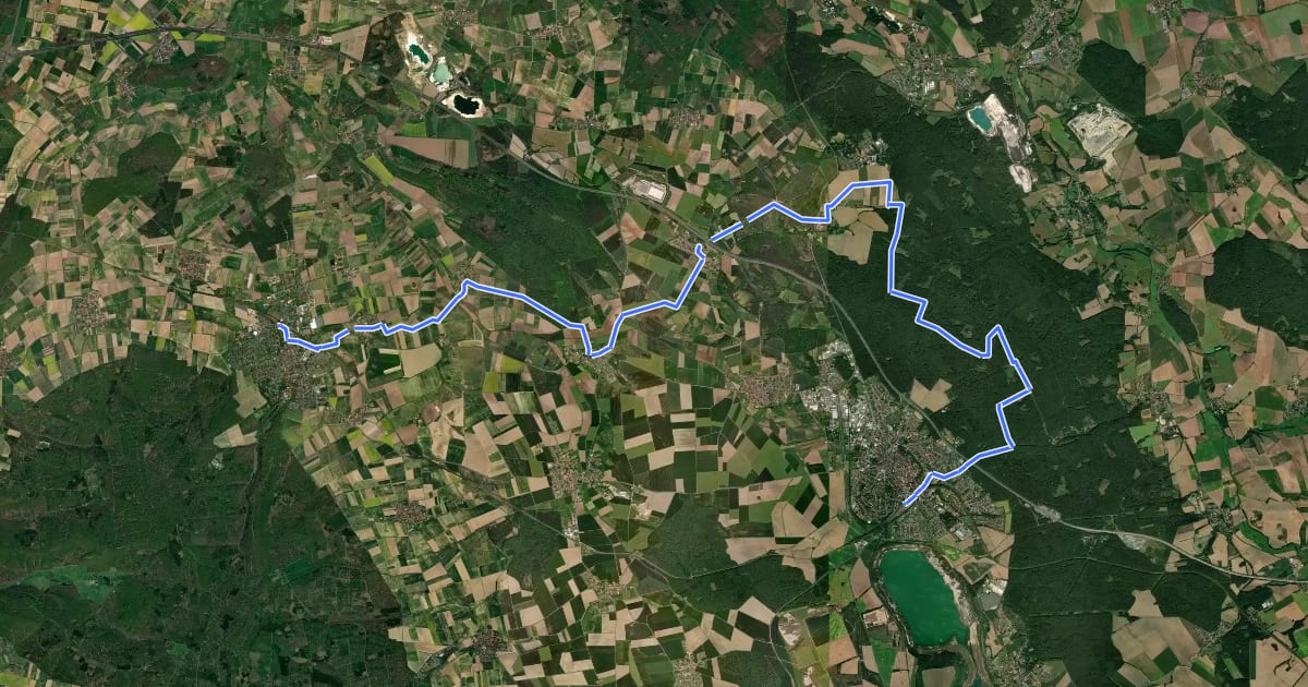 Маршрут Romanik-Radweg на спутниковом снимке