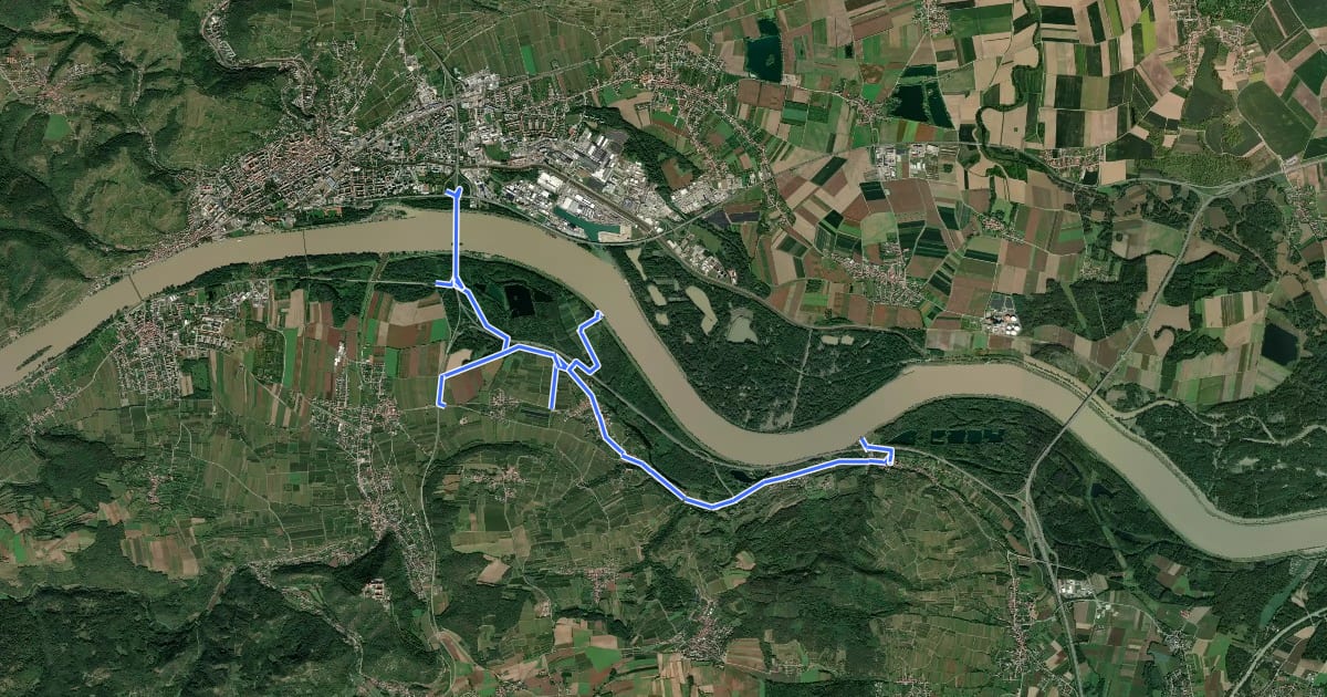 Маршрут Romantikradweg на спутниковом снимке