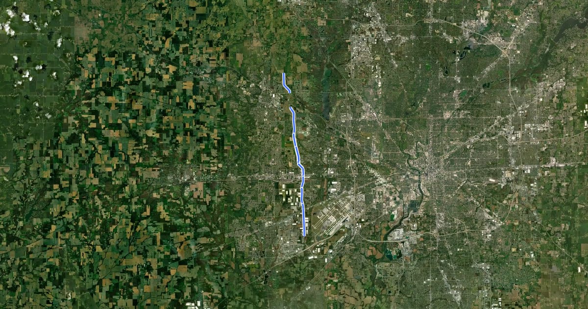 Маршрут Ronald Reagan Parkway Trail на спутниковом снимке