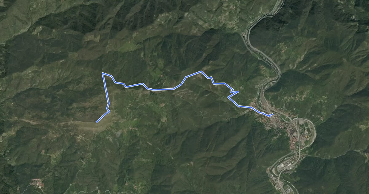 Маршрут Ronco Scrivia - Monte Alpe на спутниковом снимке