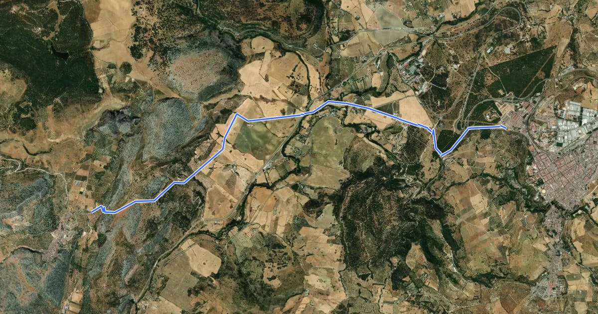 Маршрут Ronda - Montejaque на спутниковом снимке