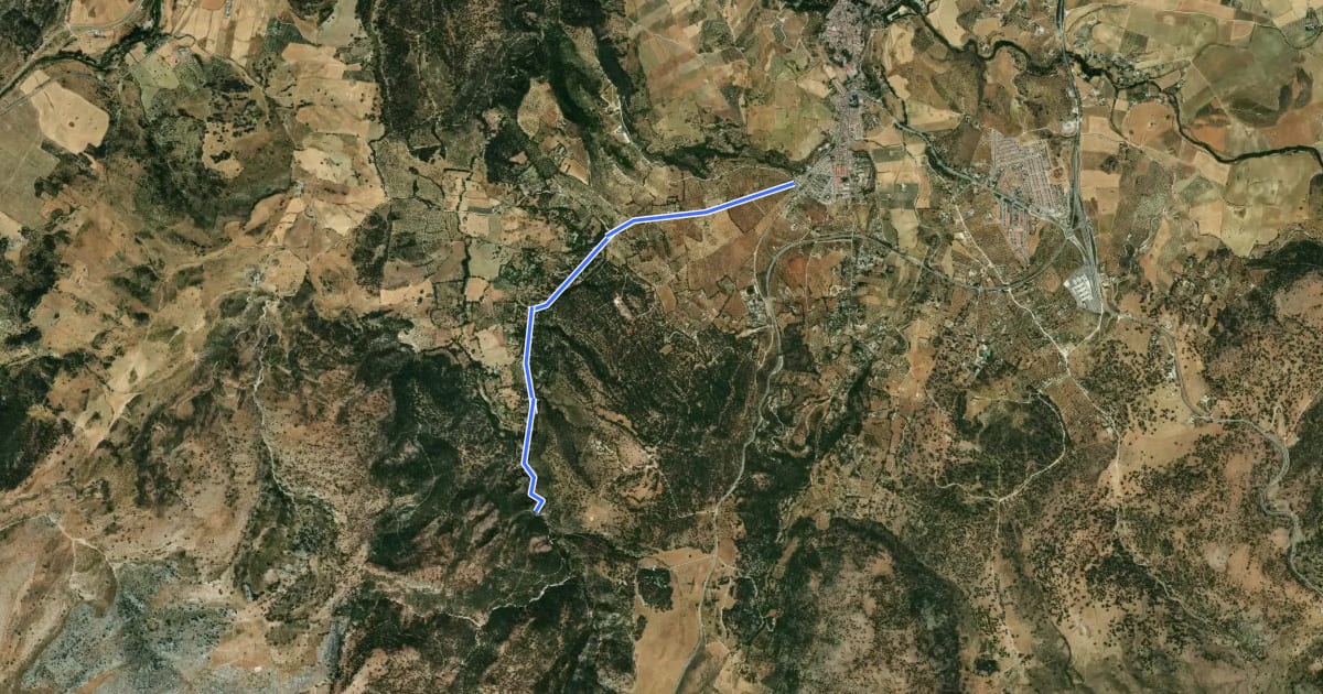 Маршрут Ronda - Tajo del Abanico на спутниковом снимке