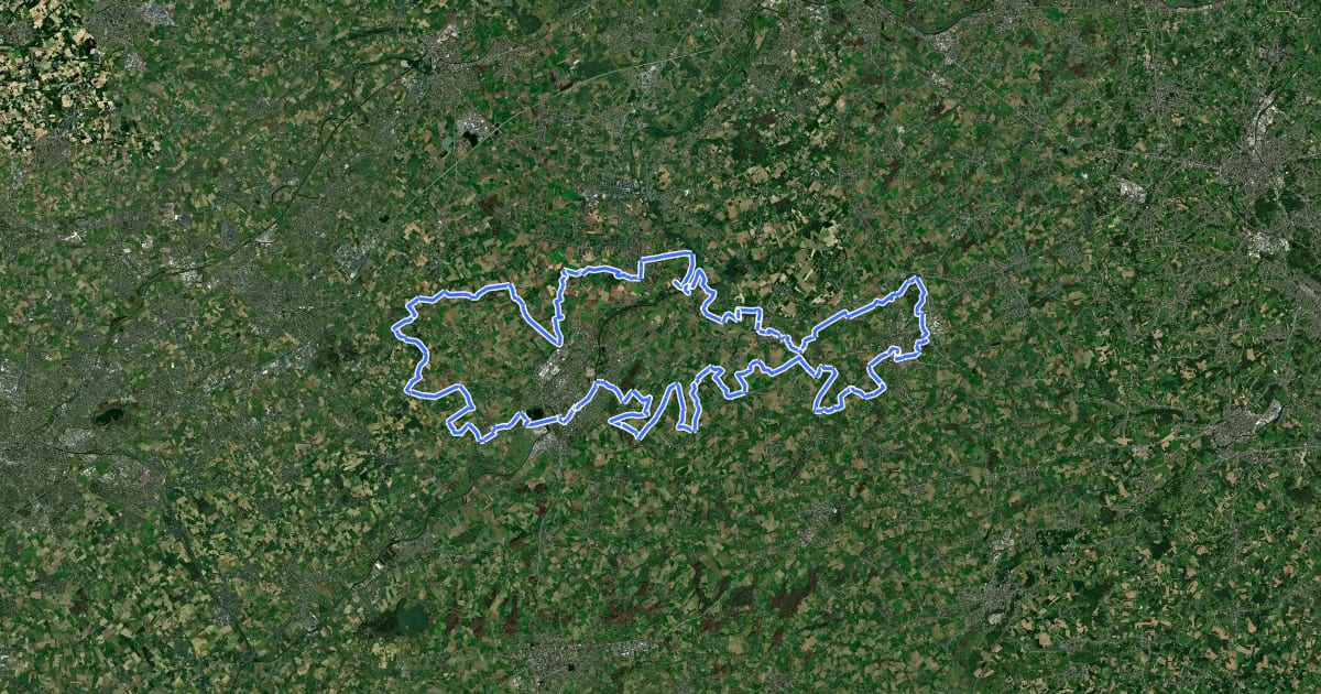 Маршрут Ronde van Vlaanderen gele lus на спутниковом снимке