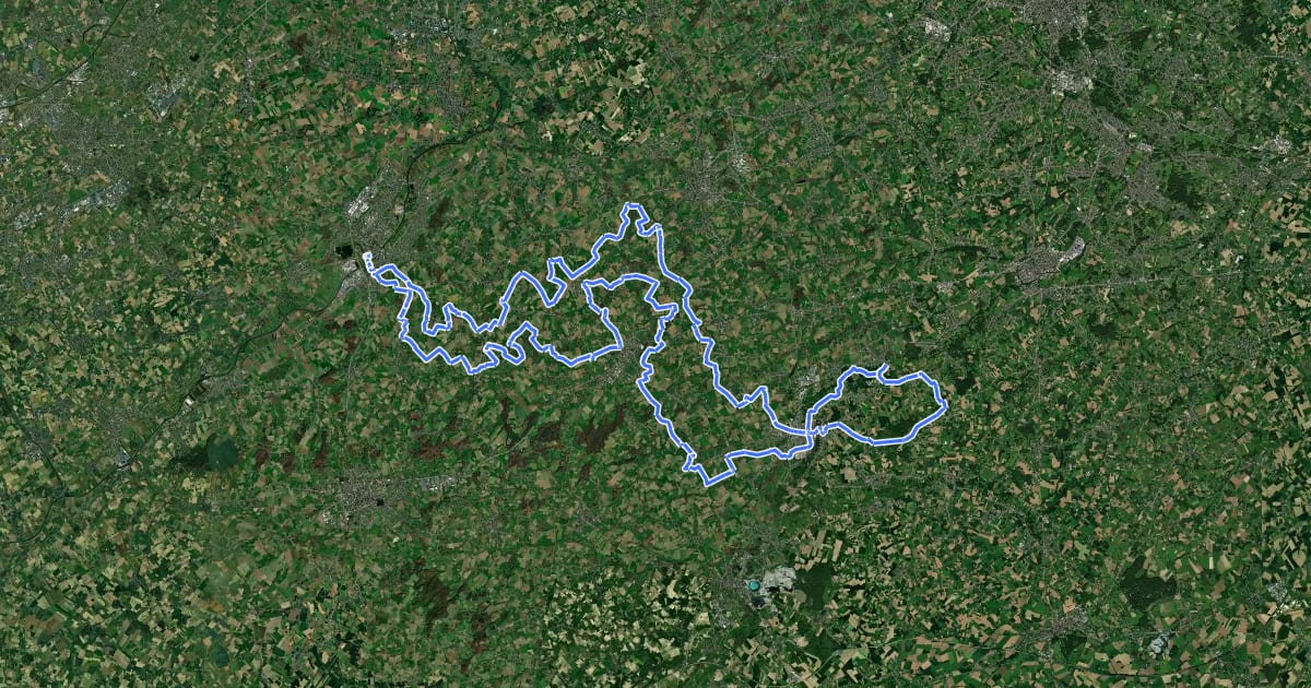 Маршрут Ronde van Vlaanderen rode lus на спутниковом снимке