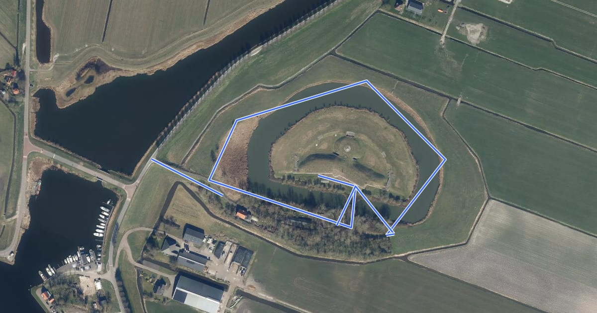 Маршрут Rondgang Fort Spijkerboor на спутниковом снимке