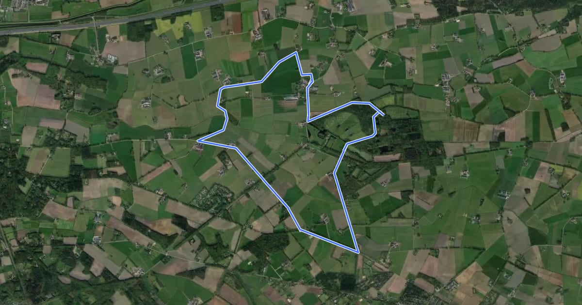 Маршрут Rondje Dortherbeek на спутниковом снимке