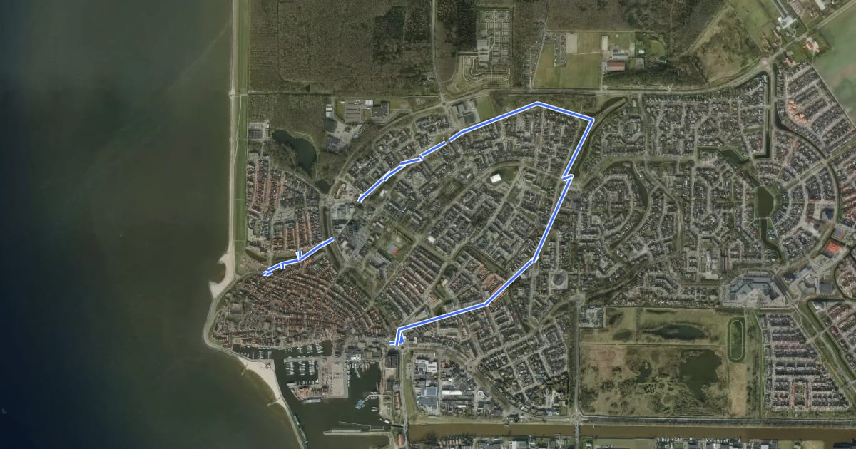Маршрут Rondje Eiland Urk на спутниковом снимке