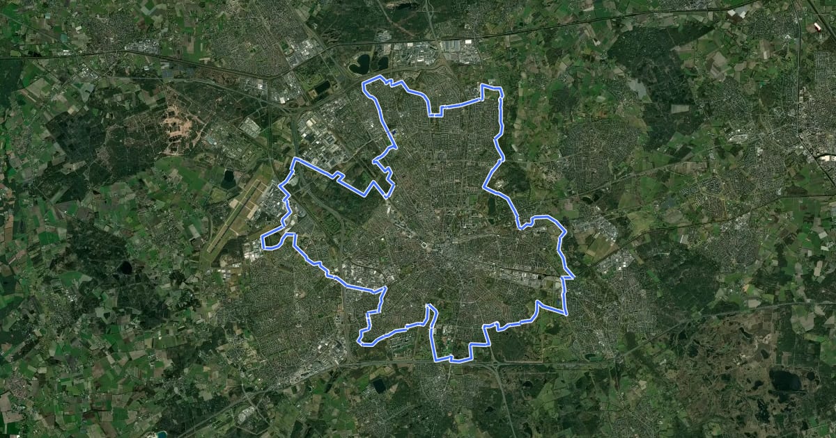 Маршрут Rondje Eindhoven - Hoofdroute на спутниковом снимке