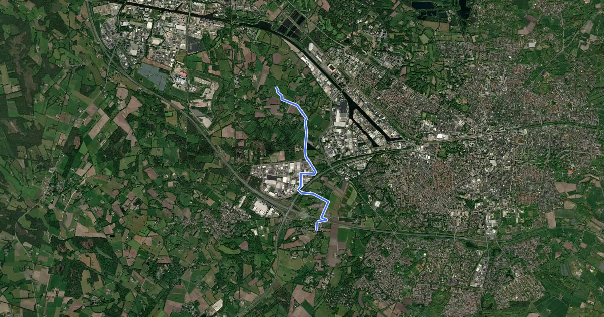 Маршрут Rondje Enschede routeverkorter на спутниковом снимке