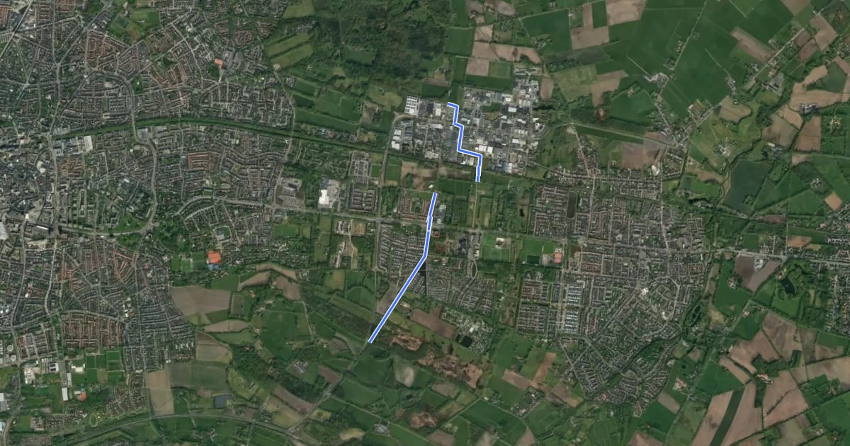 Маршрут Rondje Enschede routeverkorting на спутниковом снимке