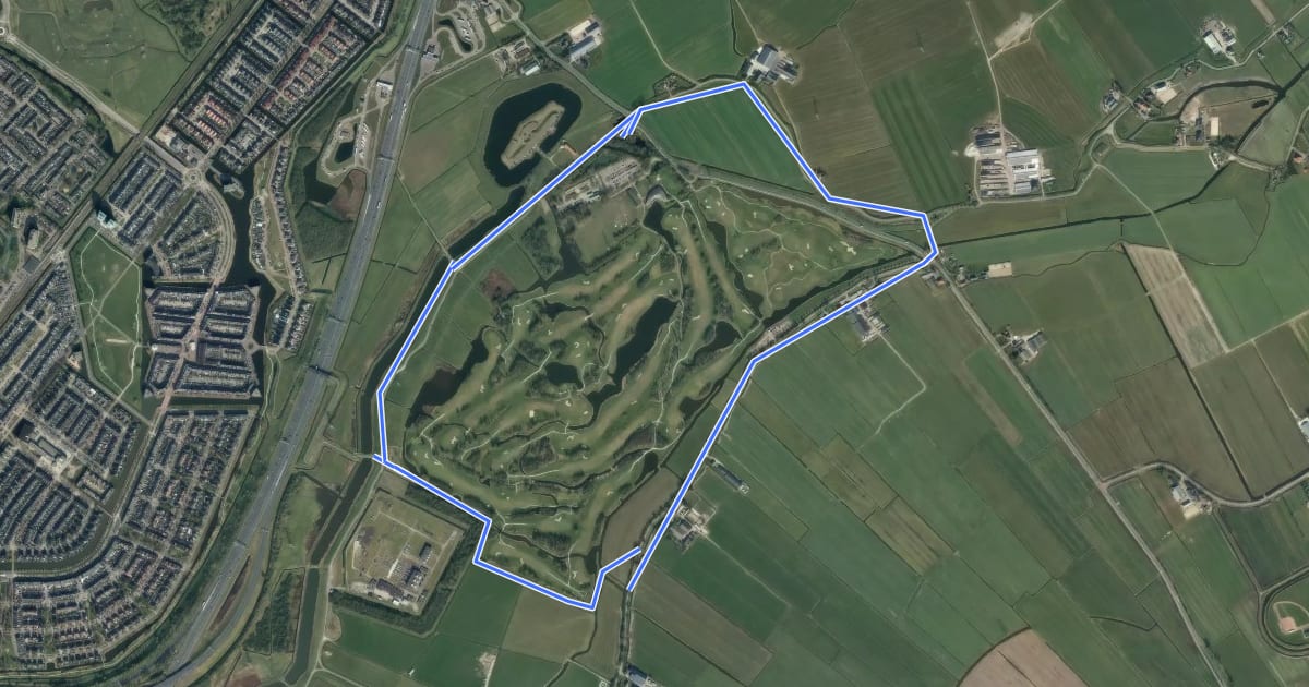 Маршрут Rondje Golfbaan на спутниковом снимке