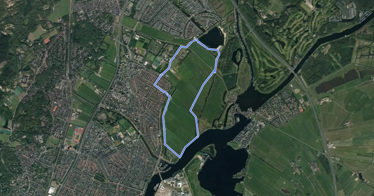 Маршрут Rondje Hekslootpolder на спутниковом снимке