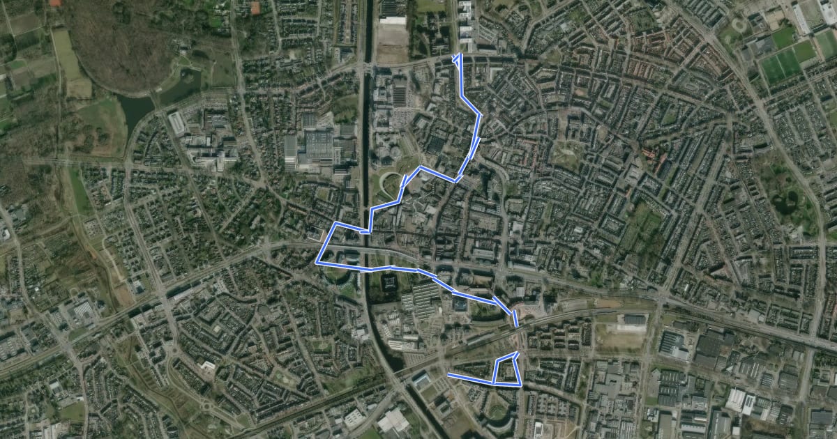 Маршрут Rondje Helmond (centrum) на спутниковом снимке