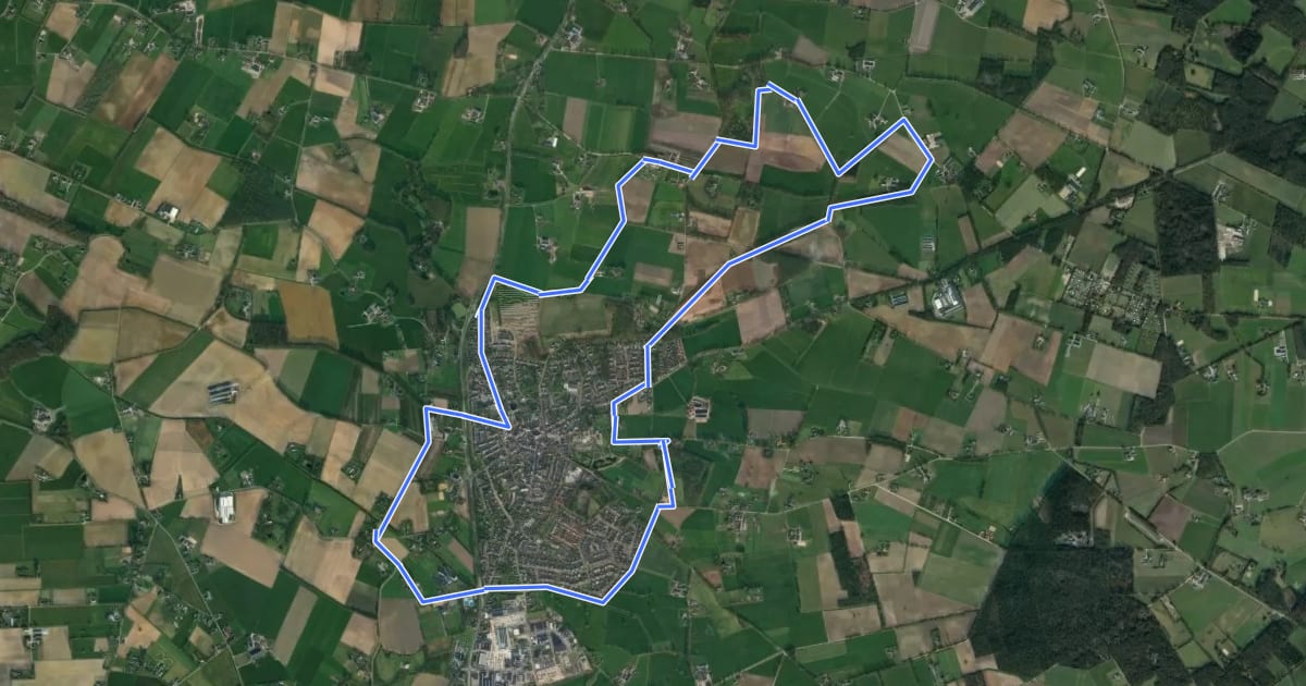 Маршрут Rondje Hengelo на спутниковом снимке