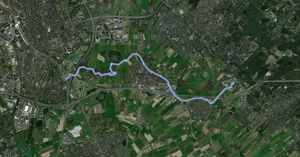 Маршрут Rondom de Dom part 1 - Driebergen-Zeist NS - Utrecht Lunetten NS на спутниковом снимке