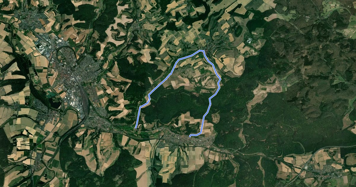 Маршрут Ronshausen R5 на спутниковом снимке