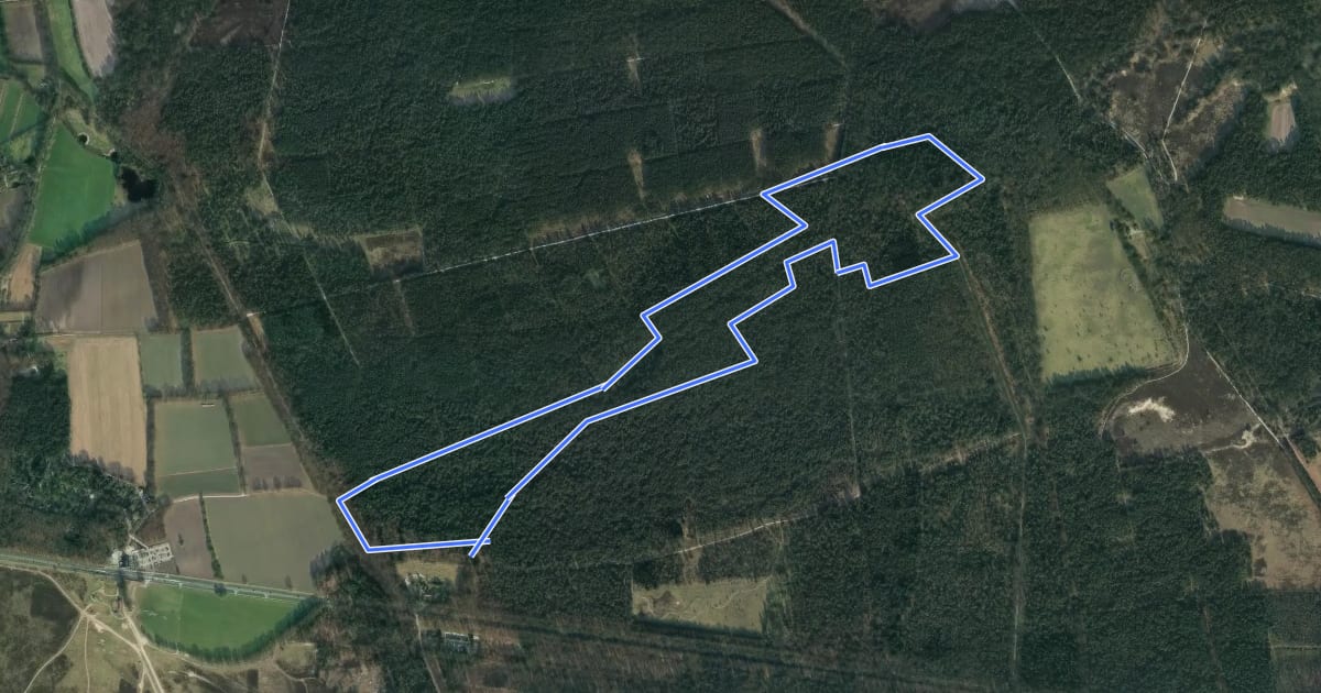 Маршрут Rood-witte wandelroute на спутниковом снимке