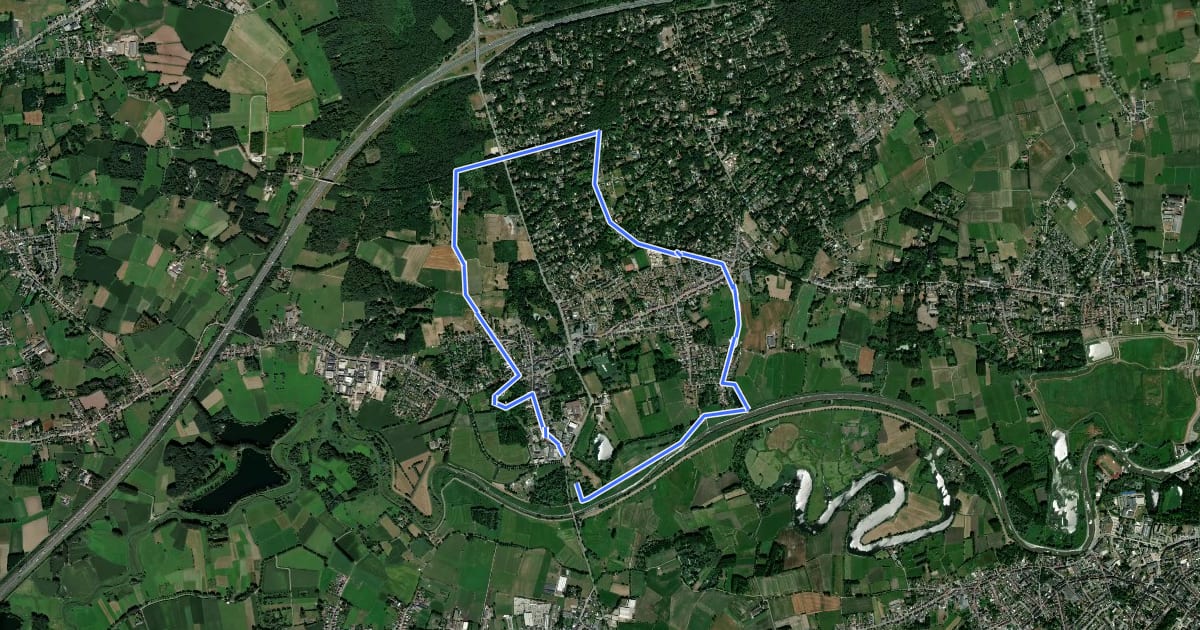 Маршрут Roosenberg Route (Blauw) на спутниковом снимке