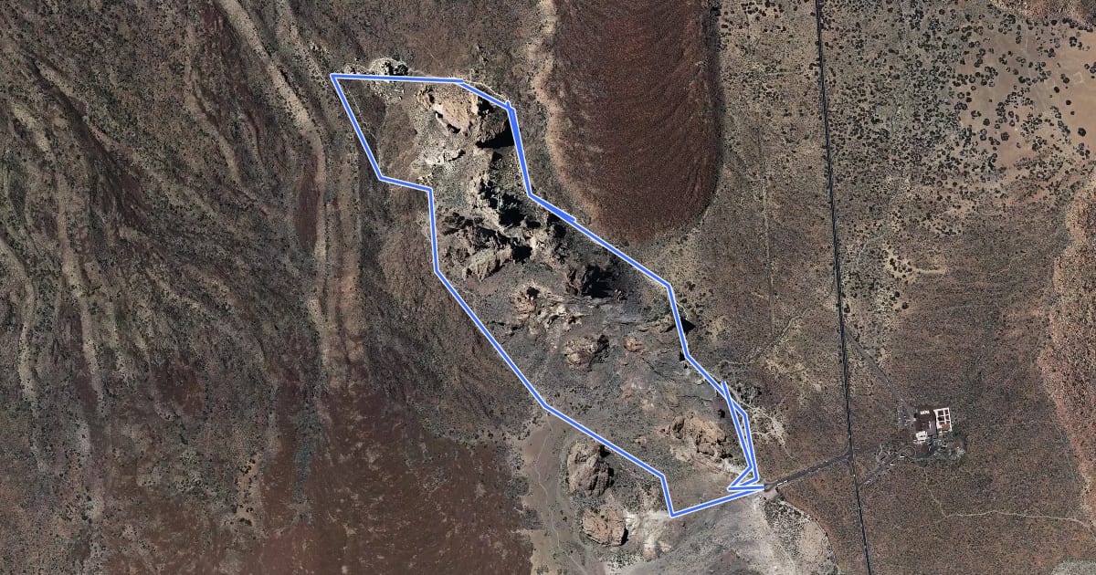 Маршрут Roques de García на спутниковом снимке