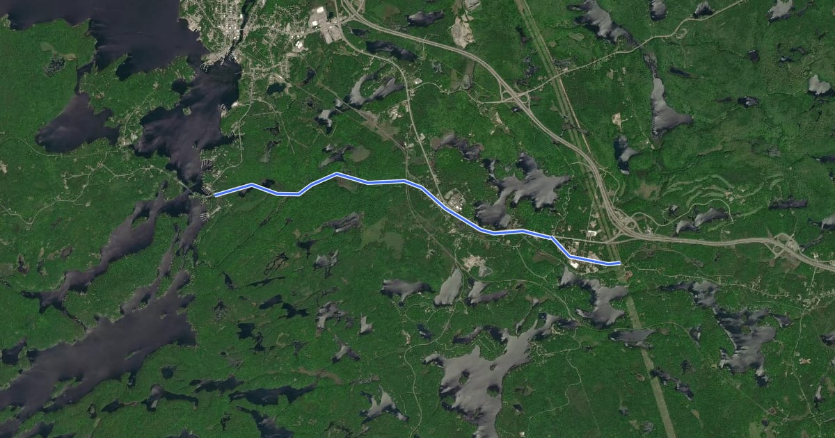 Маршрут Rose Point Recreational Trail на спутниковом снимке