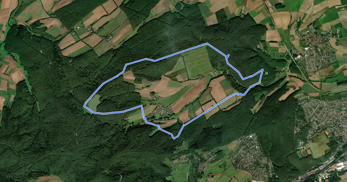 Маршрут Rosenwanderweg на спутниковом снимке
