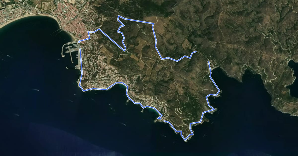 Маршрут Roses, camí de ronda i el megalític на спутниковом снимке