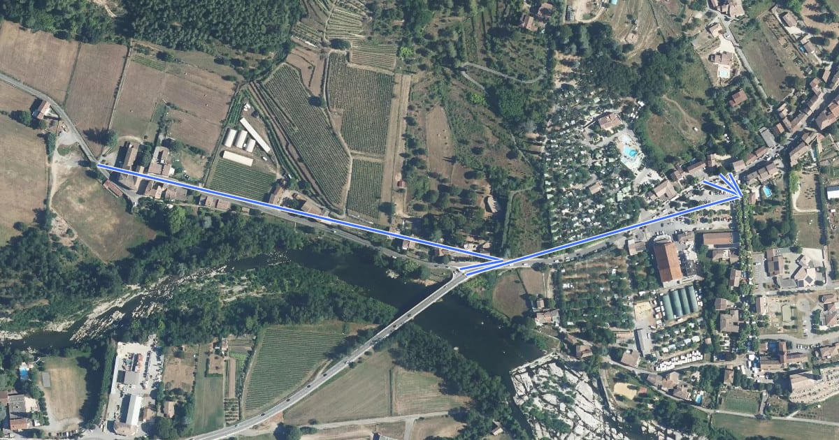 Маршрут Rosières Info Rando - Le Pont на спутниковом снимке