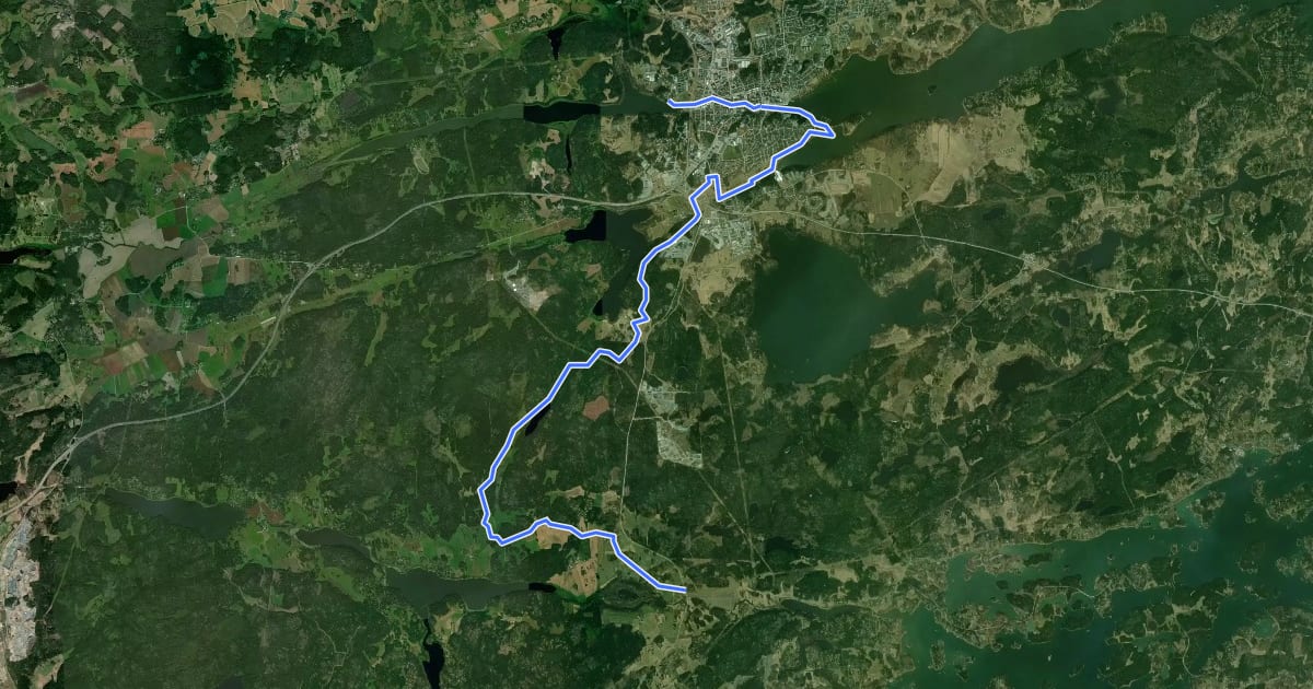 Маршрут Roslagsleden, etapp 7 на спутниковом снимке