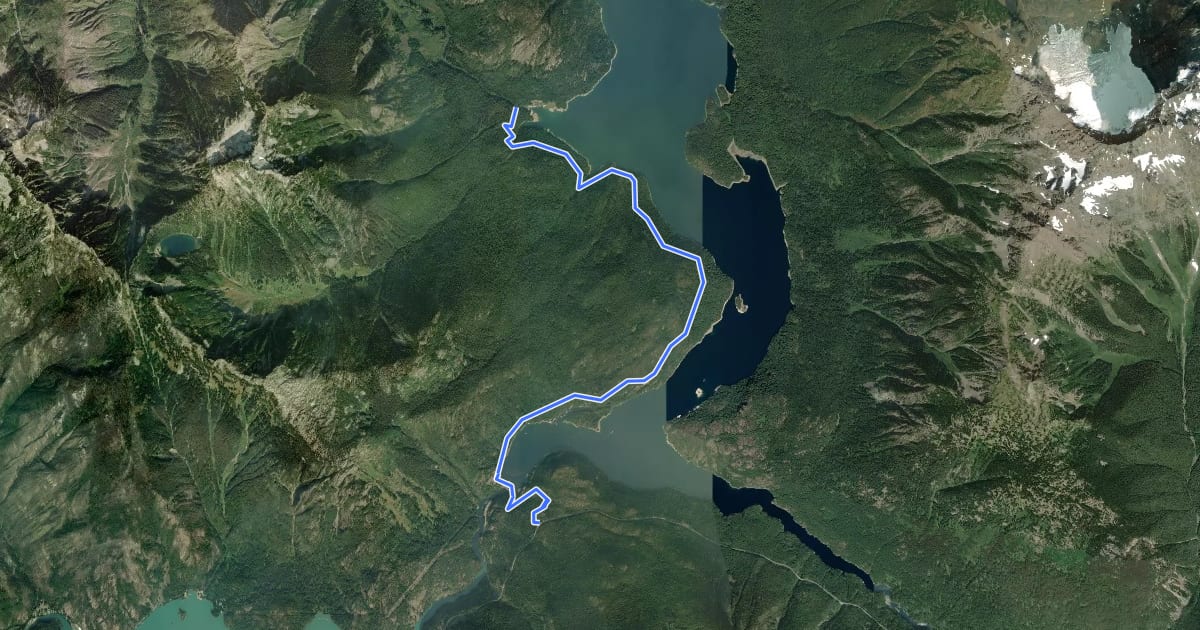 Маршрут Ross Dam Trail на спутниковом снимке