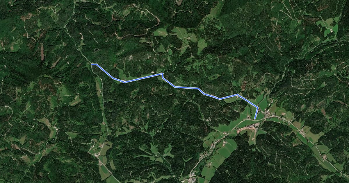Маршрут Rossbachklamm-Rohr im Gebirge на спутниковом снимке