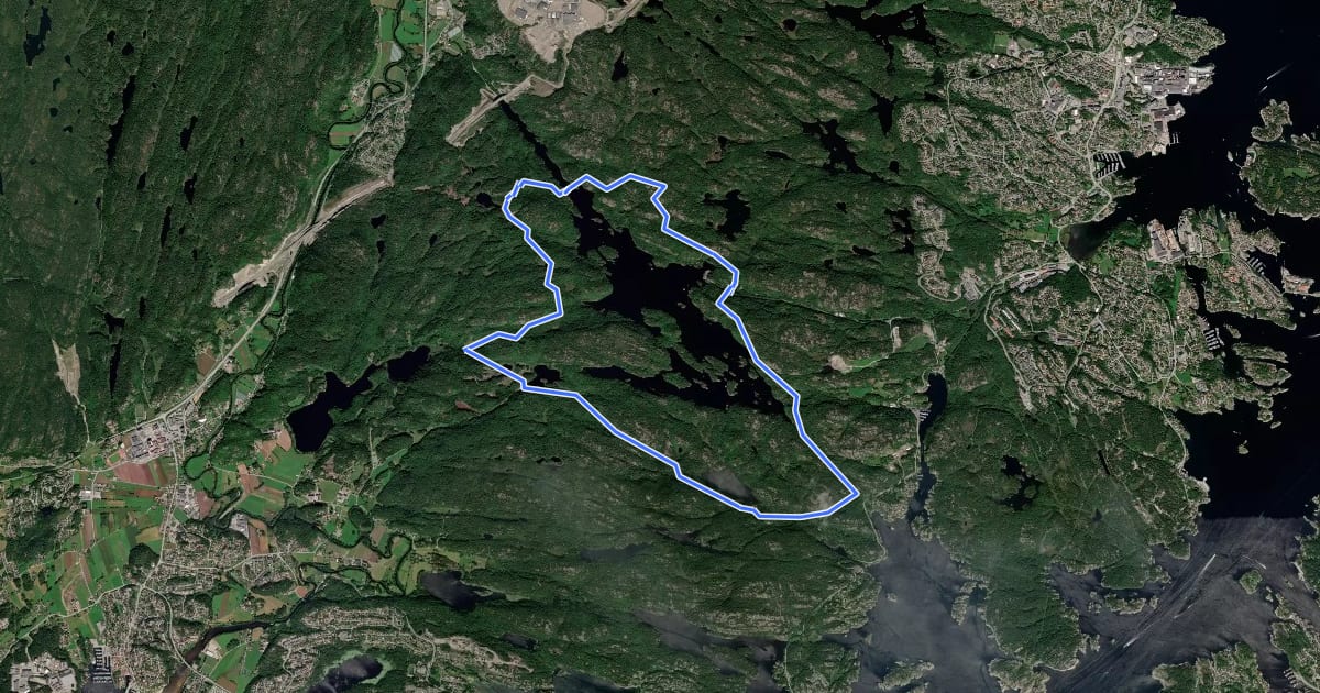 Маршрут Rossevannet Rundt на спутниковом снимке