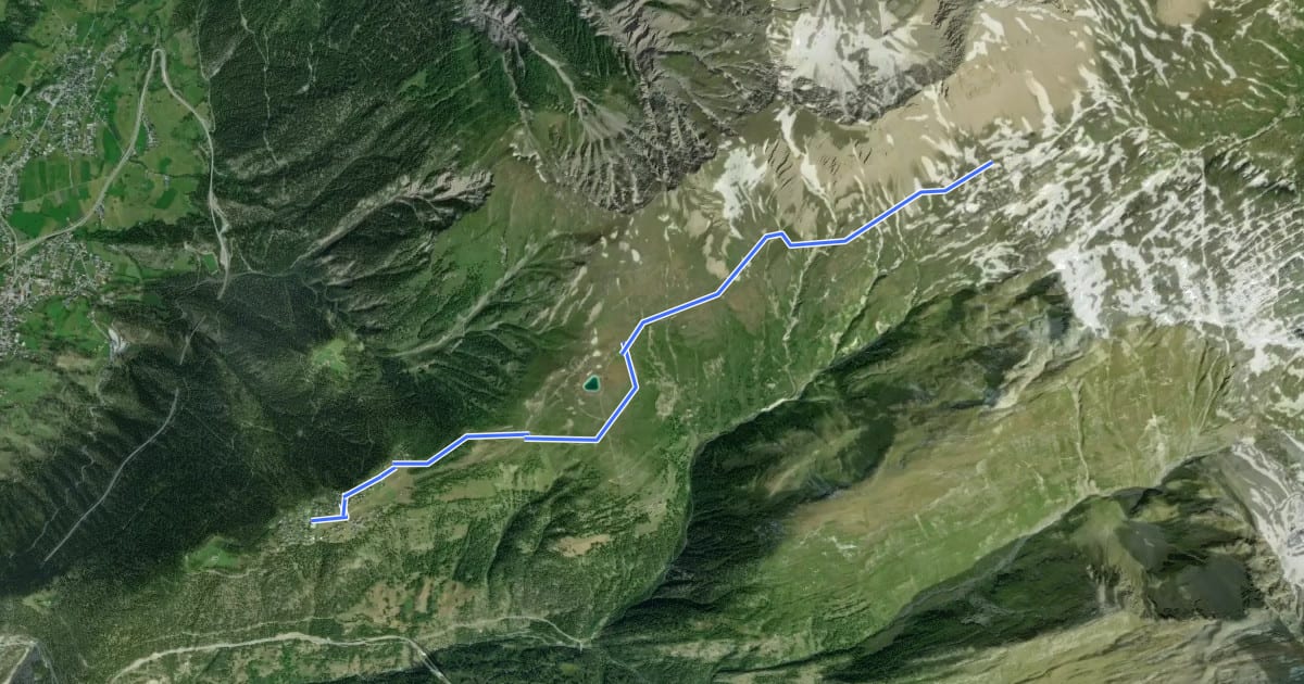 Маршрут Rosswald-Saflischpass на спутниковом снимке