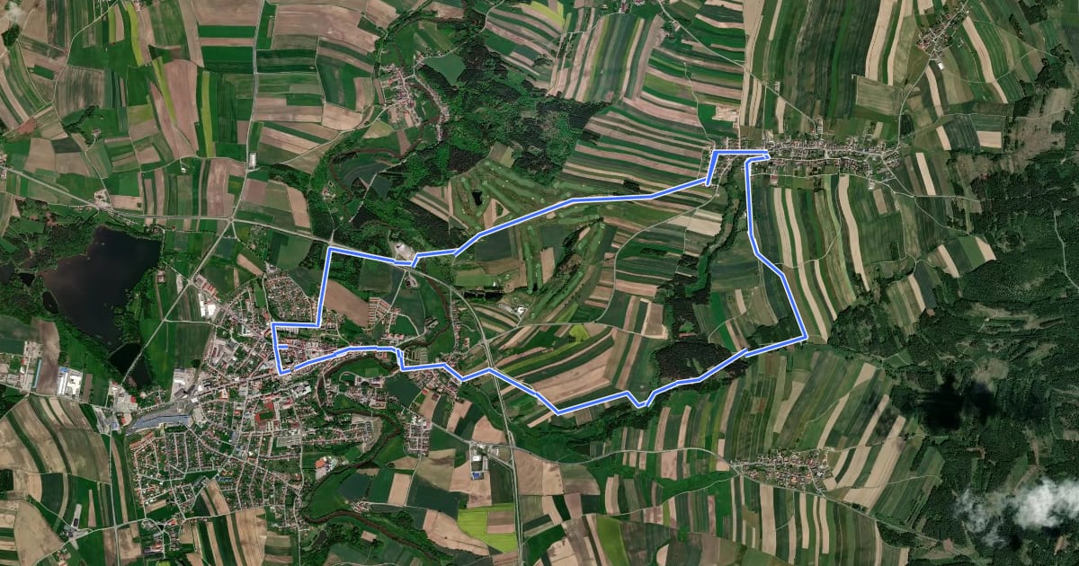 Маршрут Rot Kreuzweg на спутниковом снимке