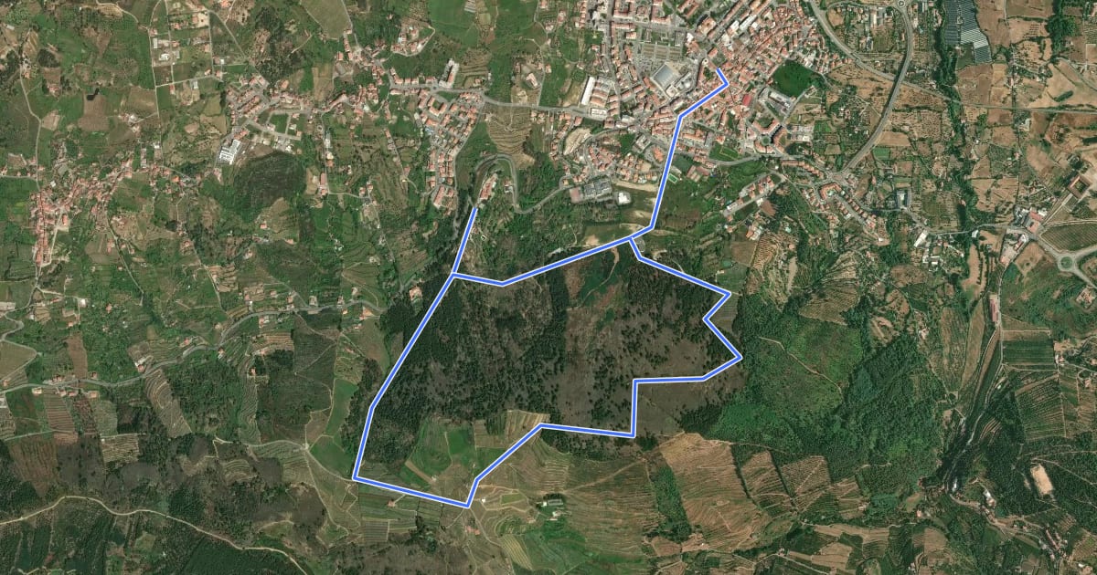 Маршрут Rota da Pedra d’Hera на спутниковом снимке