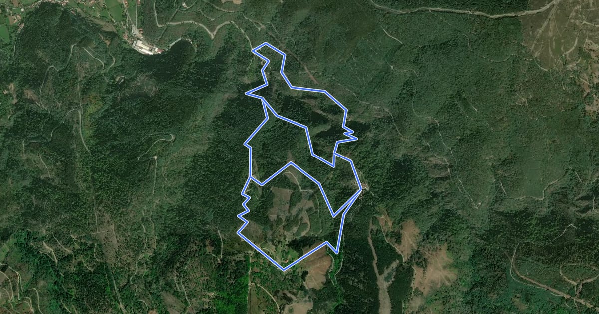 Маршрут Rota das Aldeias do Xisto da Lousã на спутниковом снимке