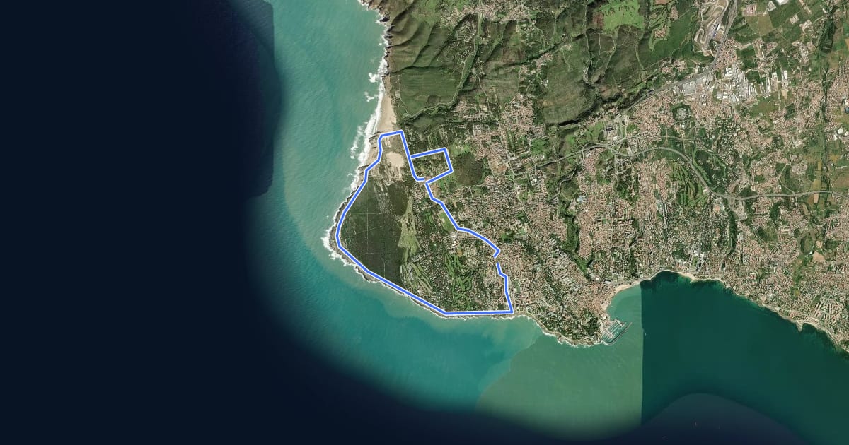 Маршрут Rota do Cabo Raso на спутниковом снимке