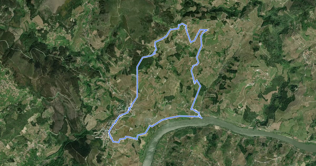 Маршрут Rota dos Quatros Caminhos на спутниковом снимке