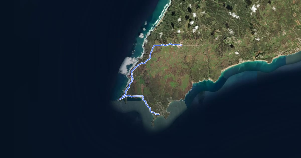 Маршрут Rota Vicentina - Trilho dos Pescadores - 10 на спутниковом снимке