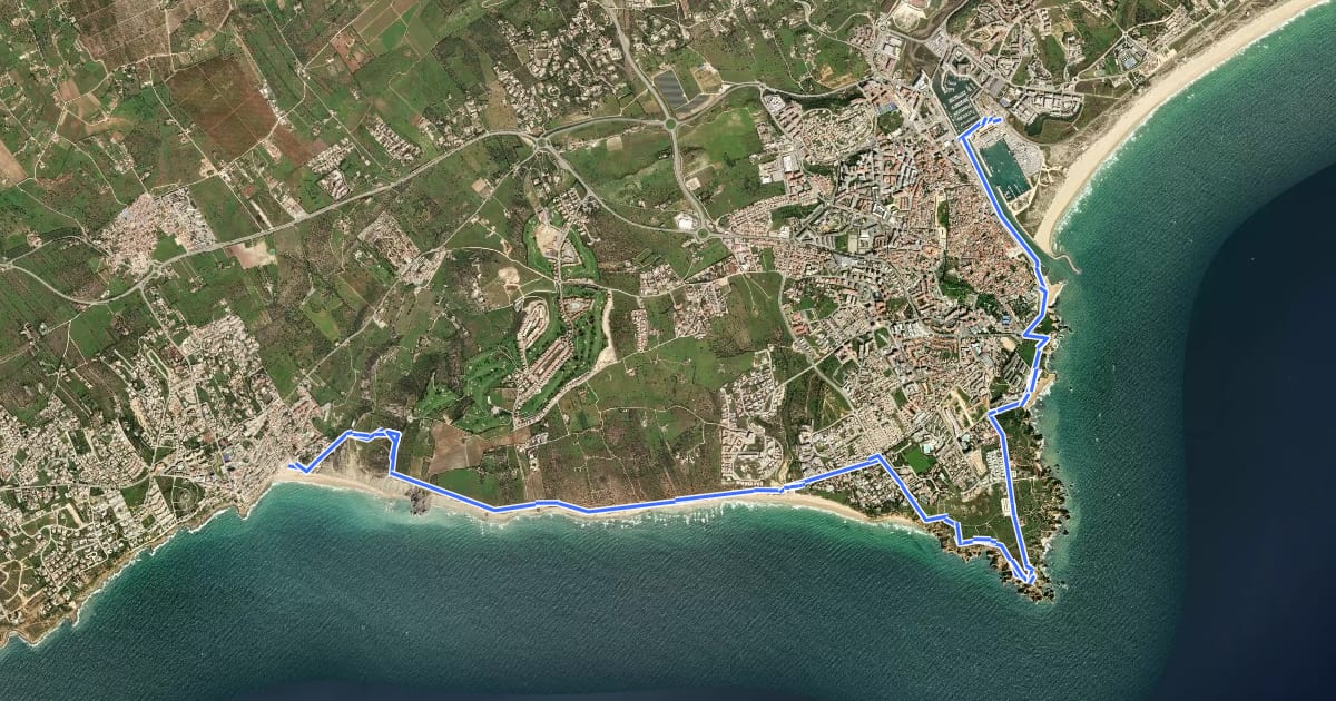 Маршрут Rota Vicentina - Trilho dos Pescadores - 13 на спутниковом снимке