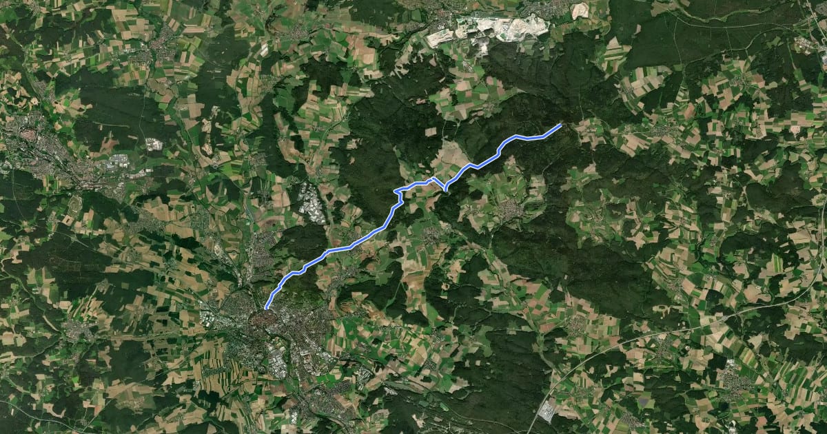 Маршрут Rotbühlwanderweg на спутниковом снимке